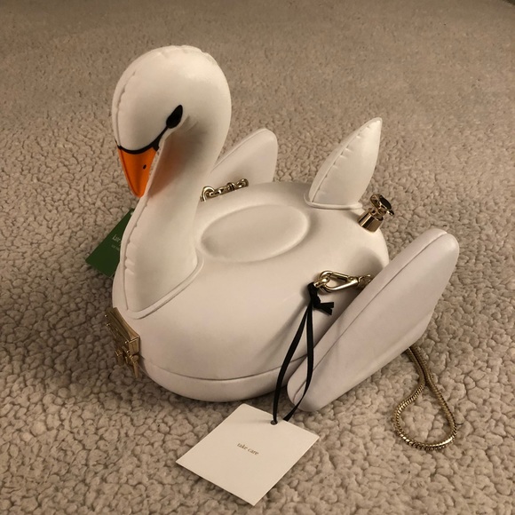 KATE SPADE Checking In 3D Swan Pool Float Bag - Picture 3 of 8